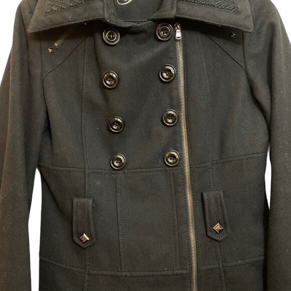 Guess Black Wool Double Breasted Jacket - Picture 3 of 6